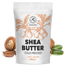 Shea Butter 500 g - Cold Pressed - Africa - 100% Pure & Natural Karité Body Butter - Body Butter - Massage - Intensive Care for Face - Body - Hair