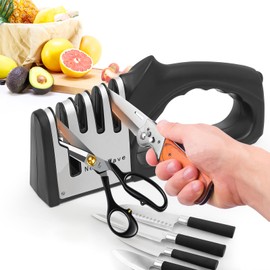 4-In-1 Kitchen Knife Sharpener, Multi-Functional Knife Sharpening Kit, Stylish Kitchen Accessories Suitable For Kitchen Knives, Chef Knives, Precision Knives And Scissors