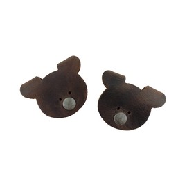 Hide & Drink Bear Shaped Cord Keeper (Cord Clam) 2-Pack Handmade (Bourbon Brown)