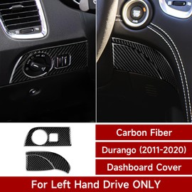 BRMYL Car Headlight Control Dashboard Cover Decals for 2011-2020 Dodge Durango Accessories Carbon Fiber Interior Stickers