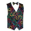 Mardi Gras Confetti Rainbow Novelty Tuxedo Vest and Bow Tie