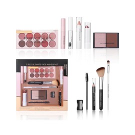 Erinde Set de Maquillaje para Mujer, Kit de Maquillaje Completo, Set de Cosméticos Profesional con Base Labial y Sombra de Ojos etc, Ideal para Principiantes y Viajes, Texturas Suaves y Veganas, #01