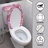 Darisoco Peach Blossom Toilet Lid Seat Cover Set with Elastic