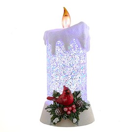 Kurt S. Adler Kurt Adler 8.5-Inch Battery Operated Color Changing LED Lighted Cardinal Candle, White