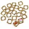 20 Antiqued Gold Pewter Square Frame Beads 15mm