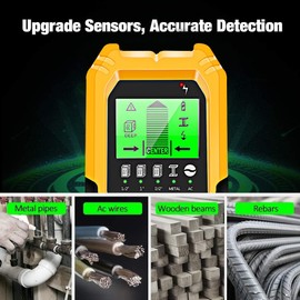 Stud Finder Wall Scanner 5 in 1 Multifunctional Upgraded Smart Wall Scanner, Stud Sensor Beam Detector with Battery for Wood Metal and AC Wire Detection, Comes with HD LCD Display and Audio Alarm
