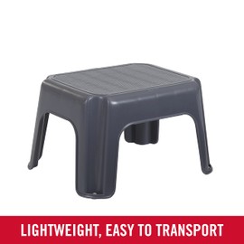 Rubbermaid One-Step Stool, Bisque, Holds up to 200 Pounds, Ideal for Home, Office, Garage, Durable Step Stool, FG275300CYLND, 7.1 inches Height, Gray