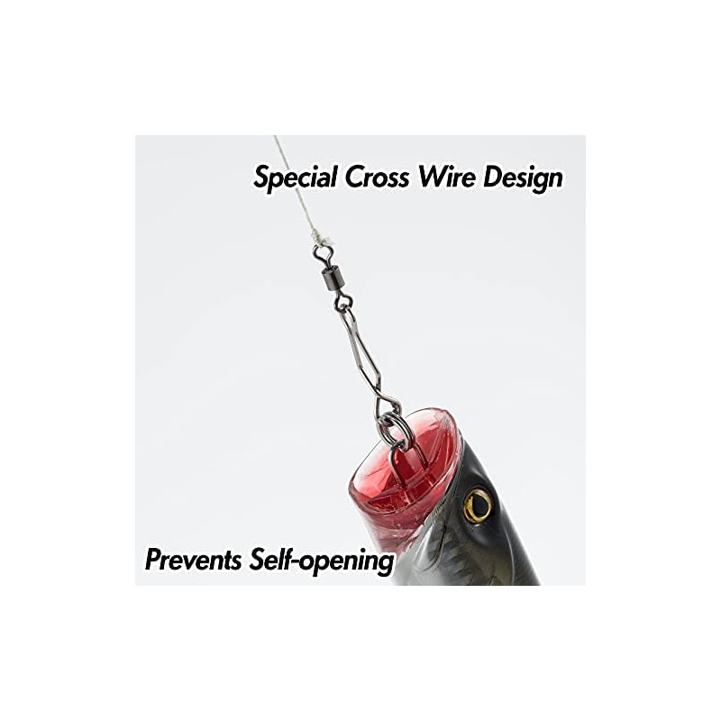 Dr.Fish Paquete de 100 clips de pesca de acero inoxidable,