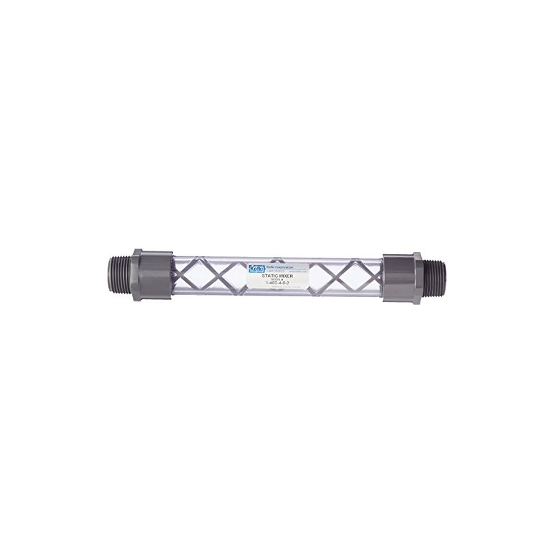 Koflo 1-40C-4-6-2 Clear PVC Schedule 40 Pipe Static Inline Mixer;