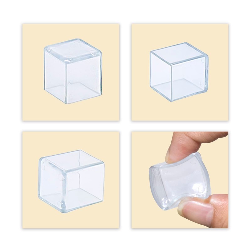 Flyshop 12 x Clear PVC Chair Leg Caps Scratch Resistant