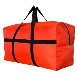 YiKitHom Extra Large Storage Duffle Bag for Travel, Black Oversized Giant Big Traveling Duffle Bag, UPG Orange, Large-35"(L) X 11.8"(W) X 19"(H)