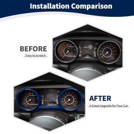 RT-TCZ for Jeep JL Dashboard Instrument Panel Gauges Trim Ring Cover for Jeep Wrangler JL JLU Gladiator JT 2018-2023 Blue Interior Accessories 3pcs