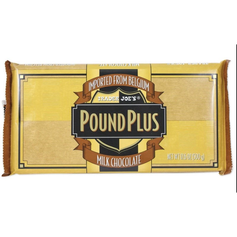 TRADER JOE'S POUND BELGIUM MILK CHOCOLATE (2 HUGE PACKS) 7,6