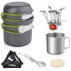 Camping Cookware Set with Folding Camping Stove Lightweight Pot Pan