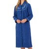 Slenderella Womens Button Up Dressing Gown Soft Boucle Fleece Embroidered