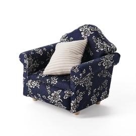 Odoria 1/12 Scale Miniature Chair Armchair Dollhouse Furniture Accessories, Dark Blue