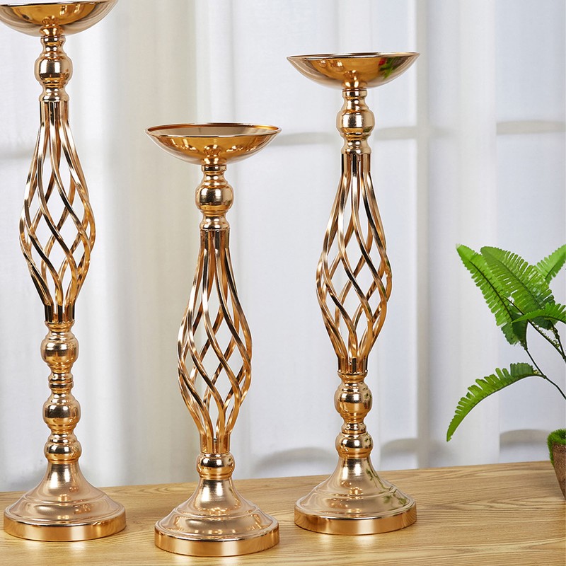 Table Candlestick Ornament Iron Twisted Curb Candle Holder Decorative Ornament