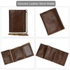 LUUFAN Men's Genuine Leather Short Wallet Trifold Anti-Theft Chain Purse