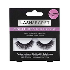 Lash Secret Extreme - False Eyelashes for Extreme Length and Volume - Ideal for Special Occasions - Lashes with Glue - Extreme 220