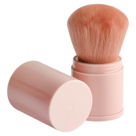 Thyonta Retractable Convenient Large Loose Powder Brush Soft and Fluffy Multi-Purpose Make-Up Brush Designed for Girls, Women, Blushers, Make-Up（Pink）