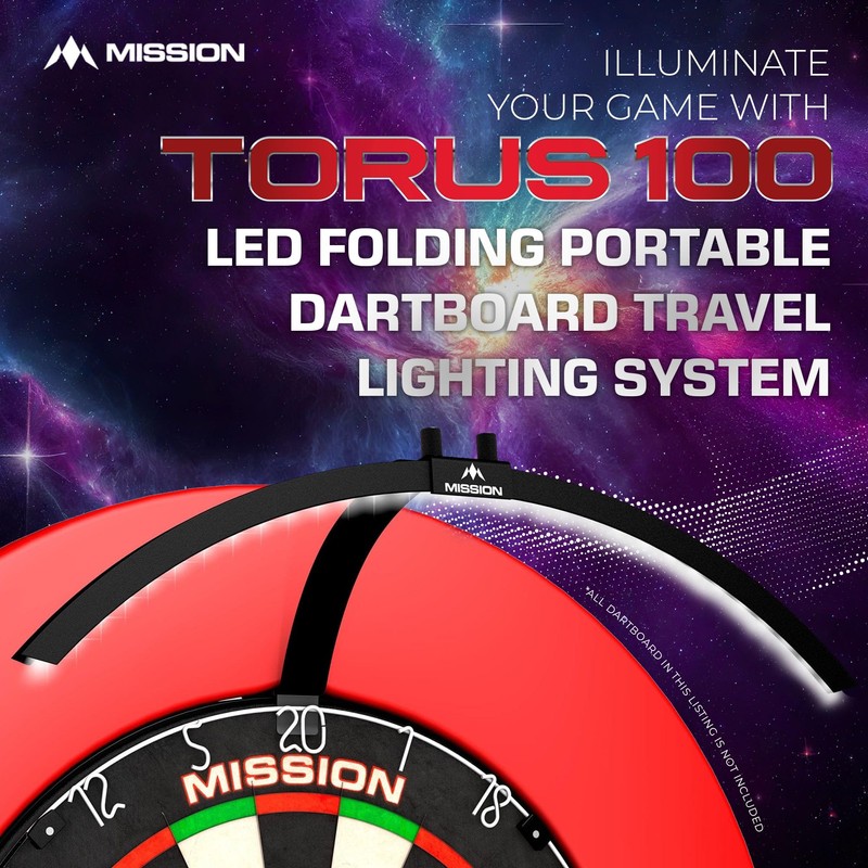 Mission Darts TOR100 Torus 100 | Dart Board LED Folding