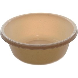 YBM Home 1148 Round Plastic Wash Basin, 7 Quarts, 11.25", Beige with Dots