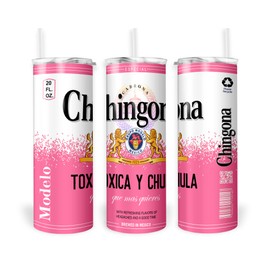 KKOANA Chingona Y Toxica 20oz Skinny Tumbler Travel Mug Stainless Steel Tumbler With Lid- Bottle Vacuum Insulated Souvenir Gifts For Her Mexico Latina (Toxica Y Chula)