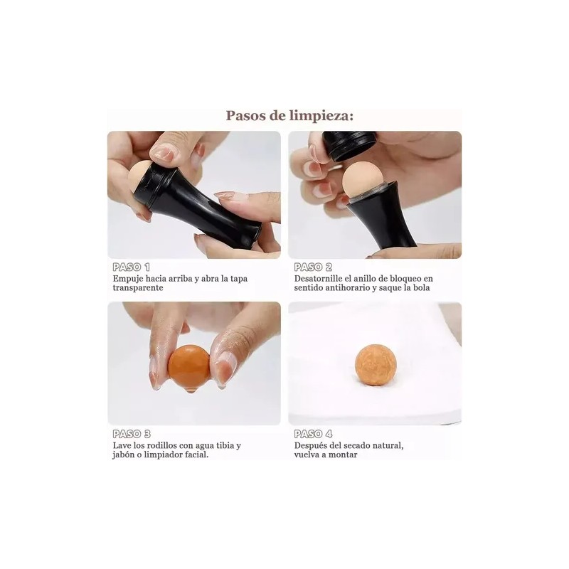 3pz Rodillo Piedra Volcánica Absorbe Grasa Facial Full