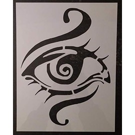 Reusable Sturdy Stencil 3rd Third Eye Chakra Yoga Chakras 8.5" x 11" Stencil Logo Cut Stencil Sheet (not Paper) Arts and Crafts Material Scrapbooking for Airbrush Painting Drawing