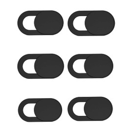 6 Pcs Webcam Cover Slide, Ultra Thin Camera Blocker, Camera Privacy Cover for Laptop, Desktop, Computer PC, Smartphone, Tablets (Black)