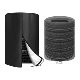 JNNJ Waterproof Tyre Storage Bag, Car Tyre Covers for Storage, Anti-Dust Storage Bag for Car Tyres, 210D Car Wheel Bags, Tyre Cover, Car Accessories (Black)