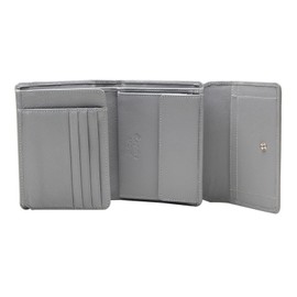 Esquire Viktoria RFID Leather Wallet 12 cm, gray, One size