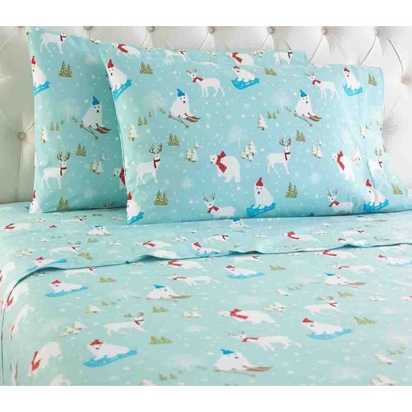 Shavel Home Products Micro Flannel Printed Sheet Set, King, Fun