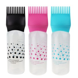 zalati Root Comb Applicator Bottle 3 Pack Hair Dye Oil Brush 6oz Capacity with Scale for Hair Care