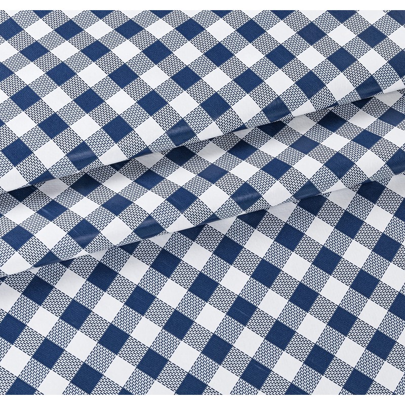 Oilcloth Tablecloth Washable Square 140 x 200 cm Checked Blue