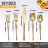 Lemeya 20 Piece Matte Gold Silverware Set,18/10 Stainless Steel Flatware