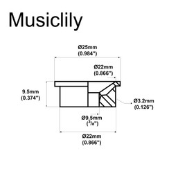 Musiclily Pro 3/8 Inch Steel Electric Guitar Jackplate Electrosocket Jack Plate for USA Tele/Telecaster Style Electric Guitar, Chrome