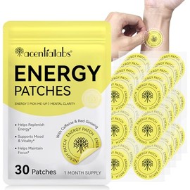 Arkture Energy Patches, Plant-Based Formula Patch with Caffeine, Red Ginseng, B5 and B3, 30 Patches