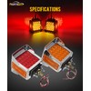 Partsam Pair Truck Trailer 52 LED Red/Amber Square Double Face