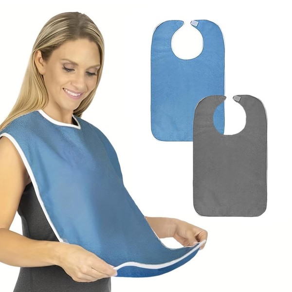 2 Stück Lätzchen für Erwachsene, Wasserdicht Erwachsenen, Waschbarer Lätzchen für