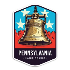 Harrisburg, Pennsylvania State Travel Sticker Sticker Decal Notebook Car Laptop 4"x5.5" (Color)