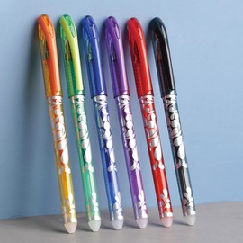 MOZXIRZ 6 Pcs Erasable Colored Pens Capped Pens Cute Colorful Erasable Pen 0.5mm Point Coloured Gel Pen for Women Girls Men Boys Office School Supplies (6Pcs Capped)