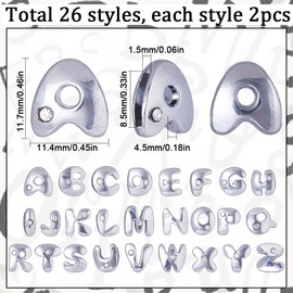 SUNNYCLUE 1 Box 52 Stück Alphabet Perlen Alphabet Buchstaben Charms Strass Buchstaben Perlen Buchstaben Perlen Lose Az Alphabet Charms Abstandshalter Lose Perlen Für Die Schmuckherstellung DIY Armbänd