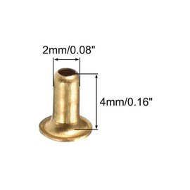sourcing map Hollow Rivet,2mm x 4mm Through Hole Copper Hollow Rivets Grommets Double-Sided Circuit Board PCB 200Pcs