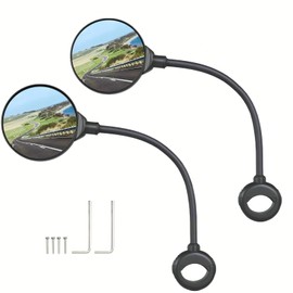 Bike Mirror,2 Pack Bike Mirror Handlebar Mount,Adjustable Rotatable Bicycle Rear View Mirror,Wide Angle Acrylic Convex Safety Mirror for Mountain Road Bike