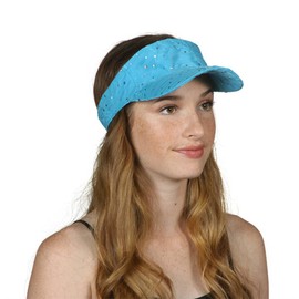 TOP HEADWEAR Glitter Sequin Visor Hat - Turquoise