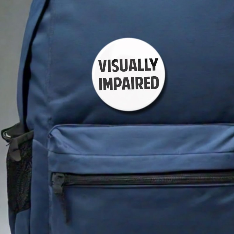 5 Pack - Visually Impaired Disability ID Aid Pinback Button