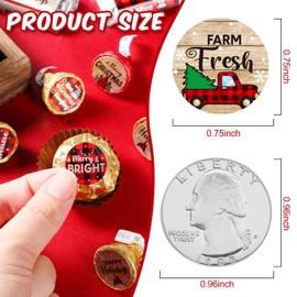 504 Pieces Christmas Party Favors Stickers Merry Christmas Candy Chocolate Drop Labels Kisses Stickers Mini Round Holiday Card Cupcake Decorations for Santa Xmas Winter Sprinkle Party or Event