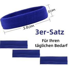 CUEMOON Pack of 3 Women's Hair Bands, Women's Sports Headbands, Yoga Headbands, Elastic Hair Bands, Cotton Hair Bands, Non-Slip Headbands, Sports, Running, Exercise, Gym