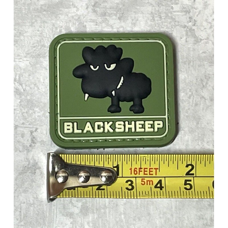 Unbranded Black Sheep 3D Tactical Morale PVC Patch, Blacksheep Rubber